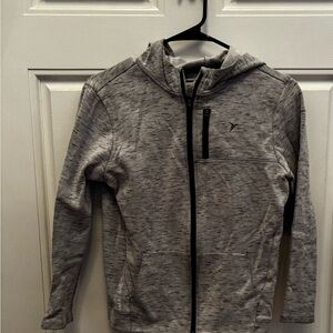 Old Navy Active Light Gray Marled Full-Zip Hoodie
